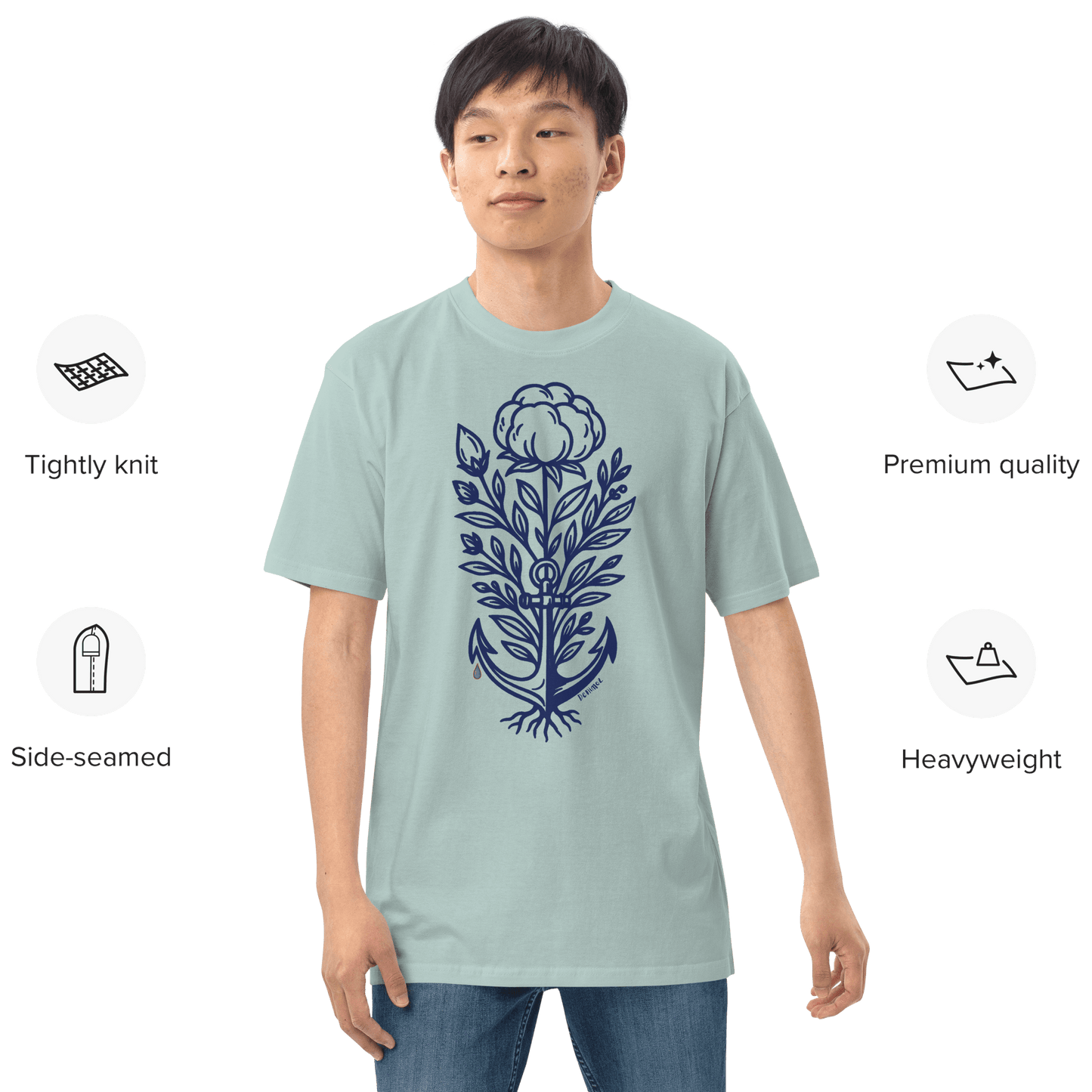 Living Roots Tee | Premium Heavyweight Cotton – Regular Fit Men - Denimoz