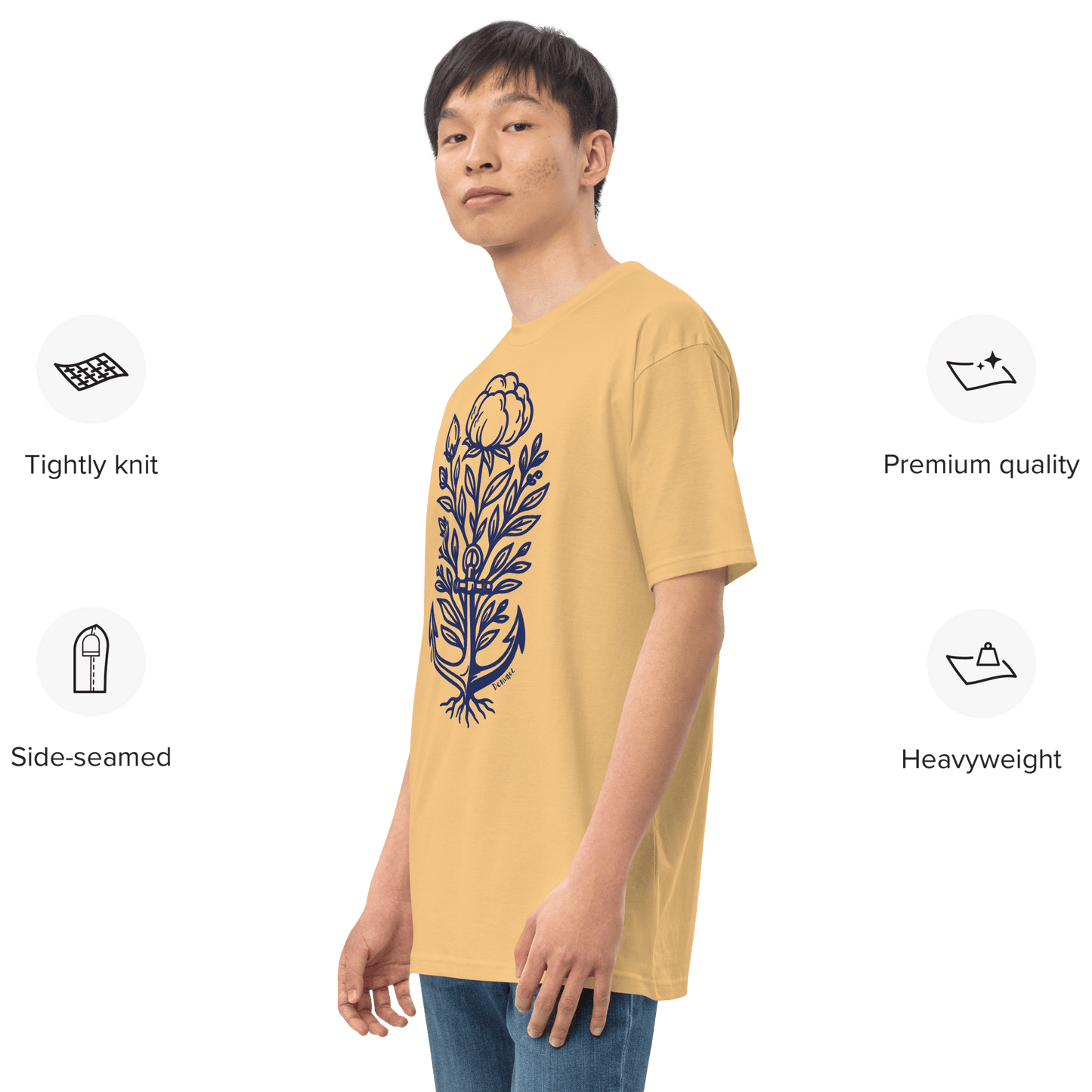 Living Roots Tee | Premium Heavyweight Cotton – Regular Fit Men - Denimoz