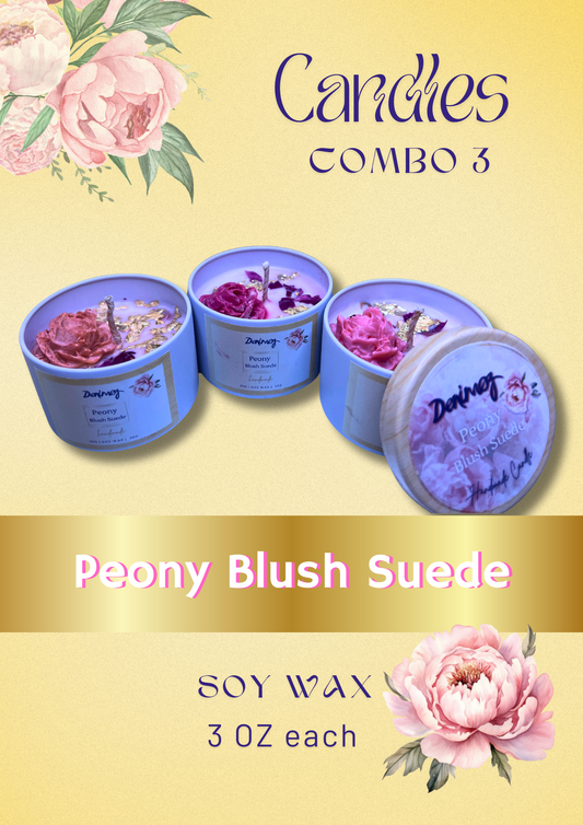 Peony Blush Suede Candle Combo 3.