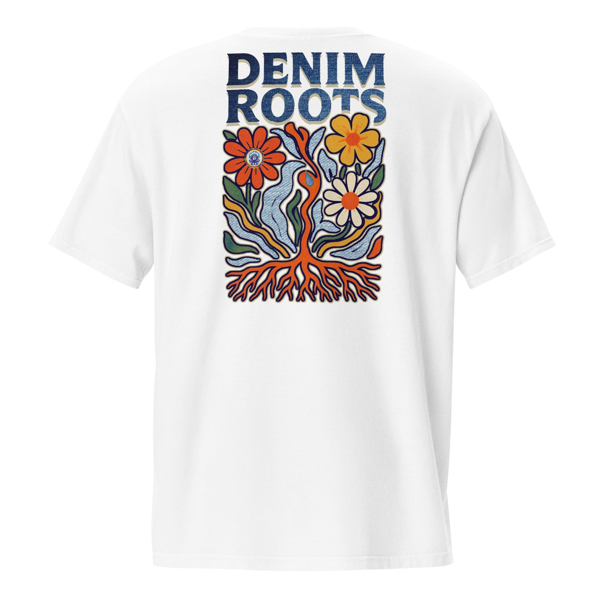 Denim Garden Art Tee | Garment - Dyed Cotton – Pocket Fit - Denimoz