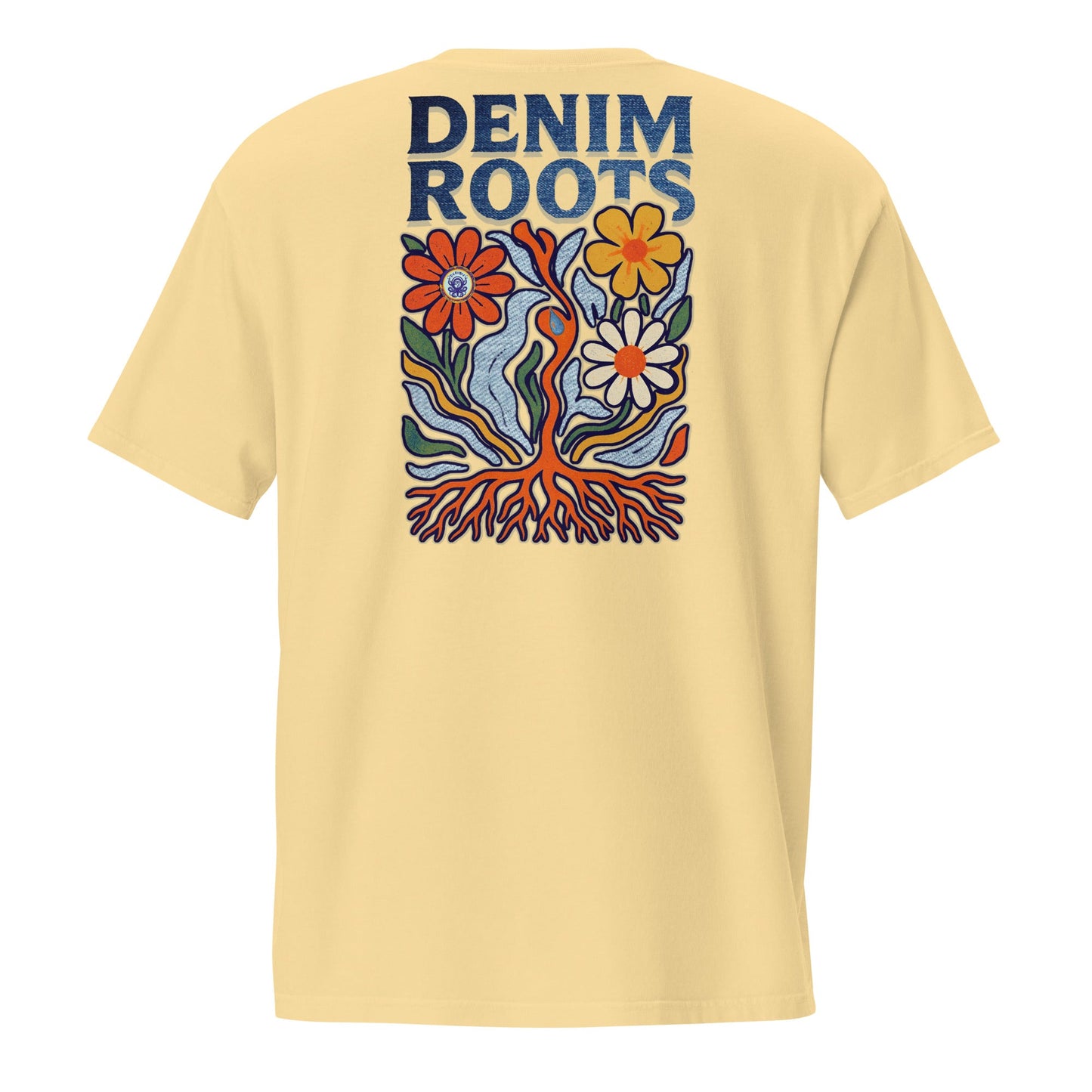 Denim Garden Art Tee | Garment - Dyed Cotton – Pocket Fit - Denimoz