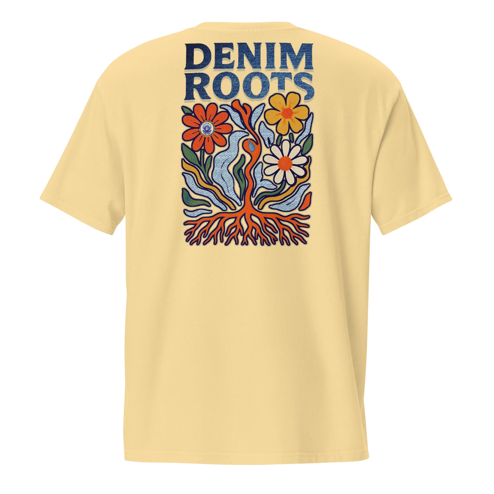 Denim Garden Art Tee | Garment - Dyed Cotton – Pocket Fit - Denimoz