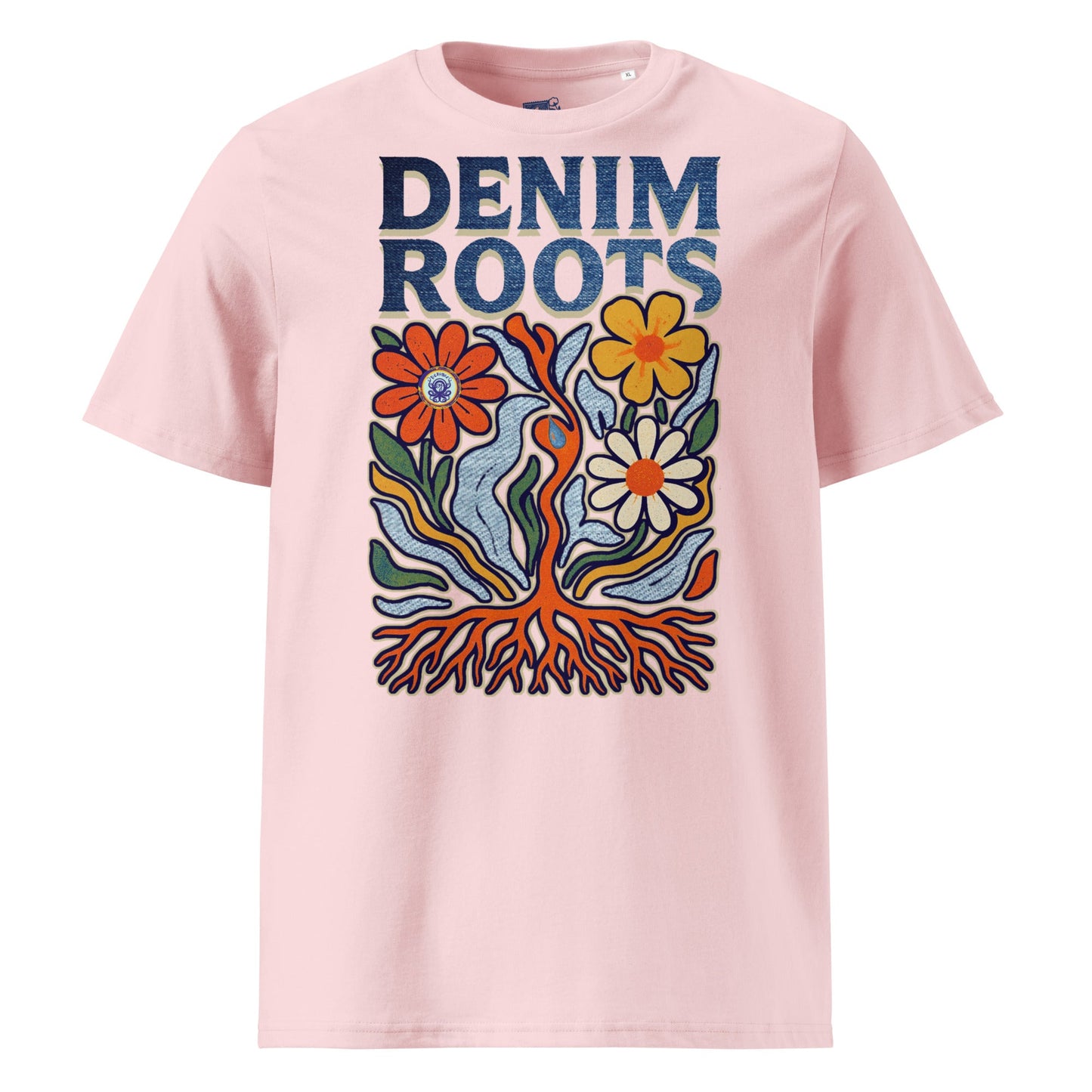 🌿 Denim Garden Art Tee | Organic Cotton - Unisex - Denimoz