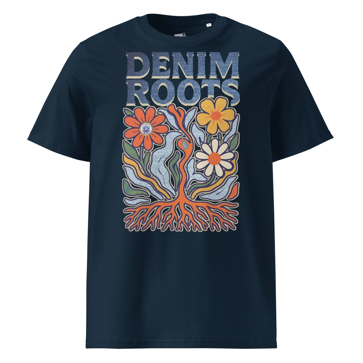 🌿 Denim Garden Art Tee | Organic Cotton - Unisex - Denimoz