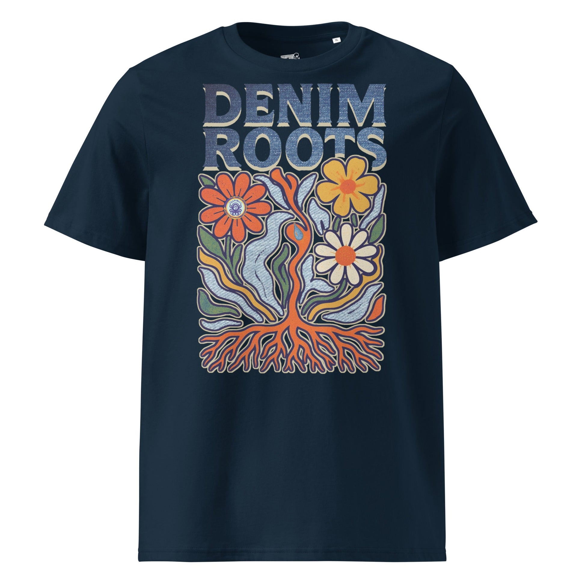 🌿 Denim Garden Art Tee | Organic Cotton - Unisex - Denimoz