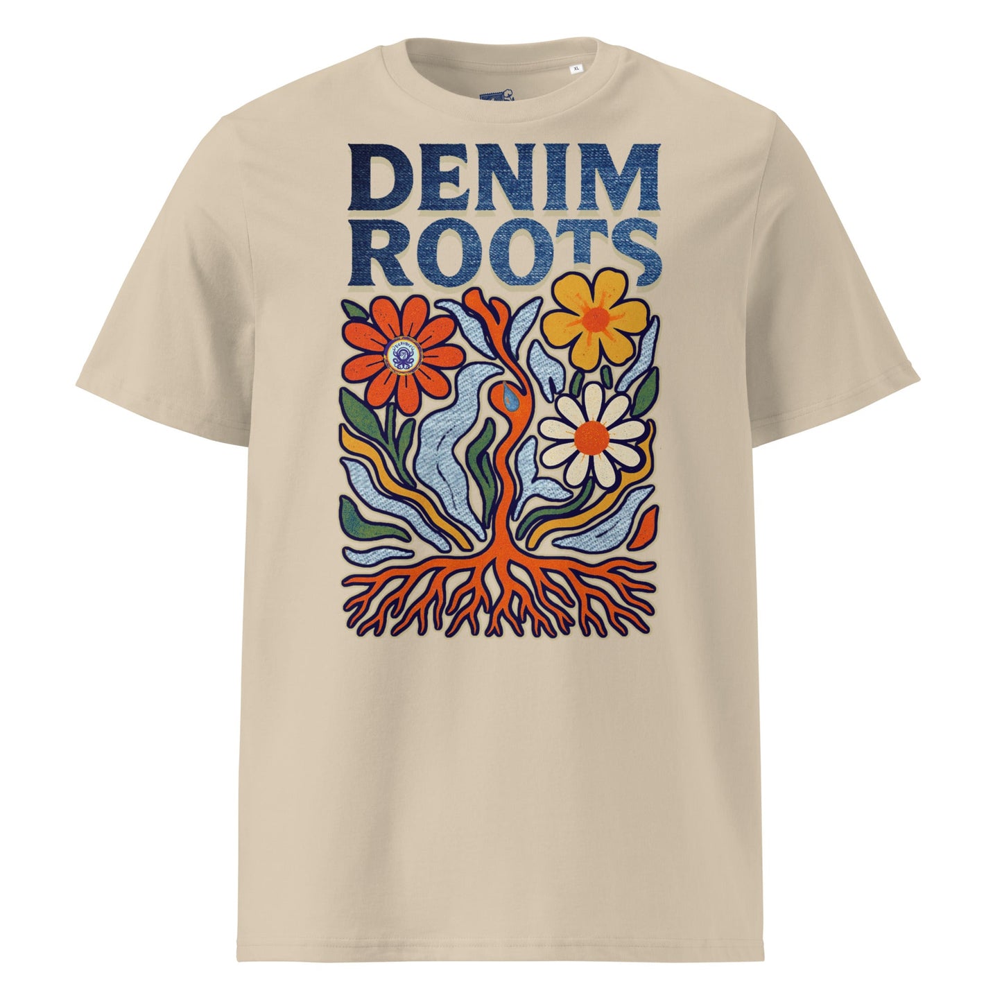 🌿 Denim Garden Art Tee | Organic Cotton - Unisex - Denimoz