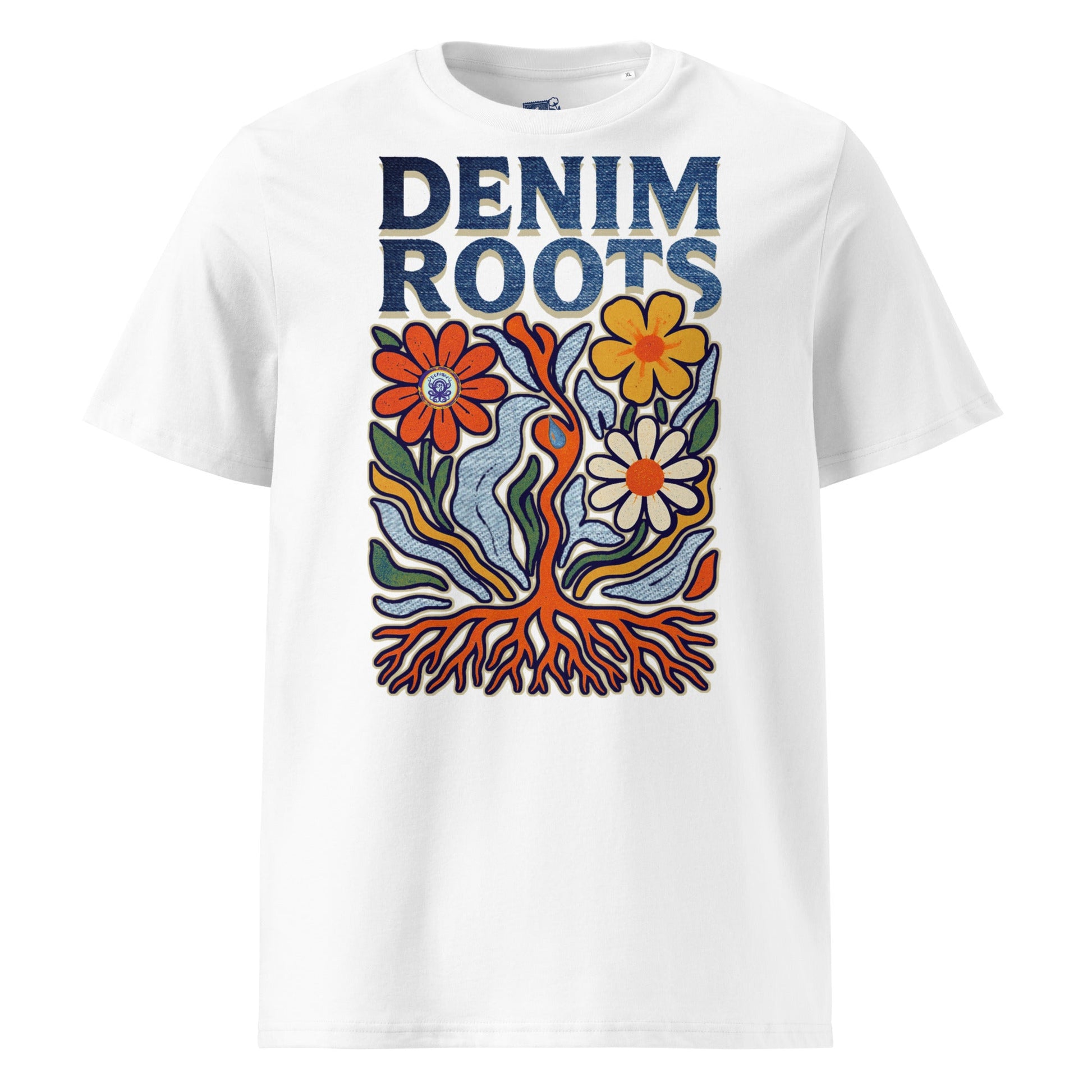 🌿 Denim Garden Art Tee | Organic Cotton - Unisex - Denimoz