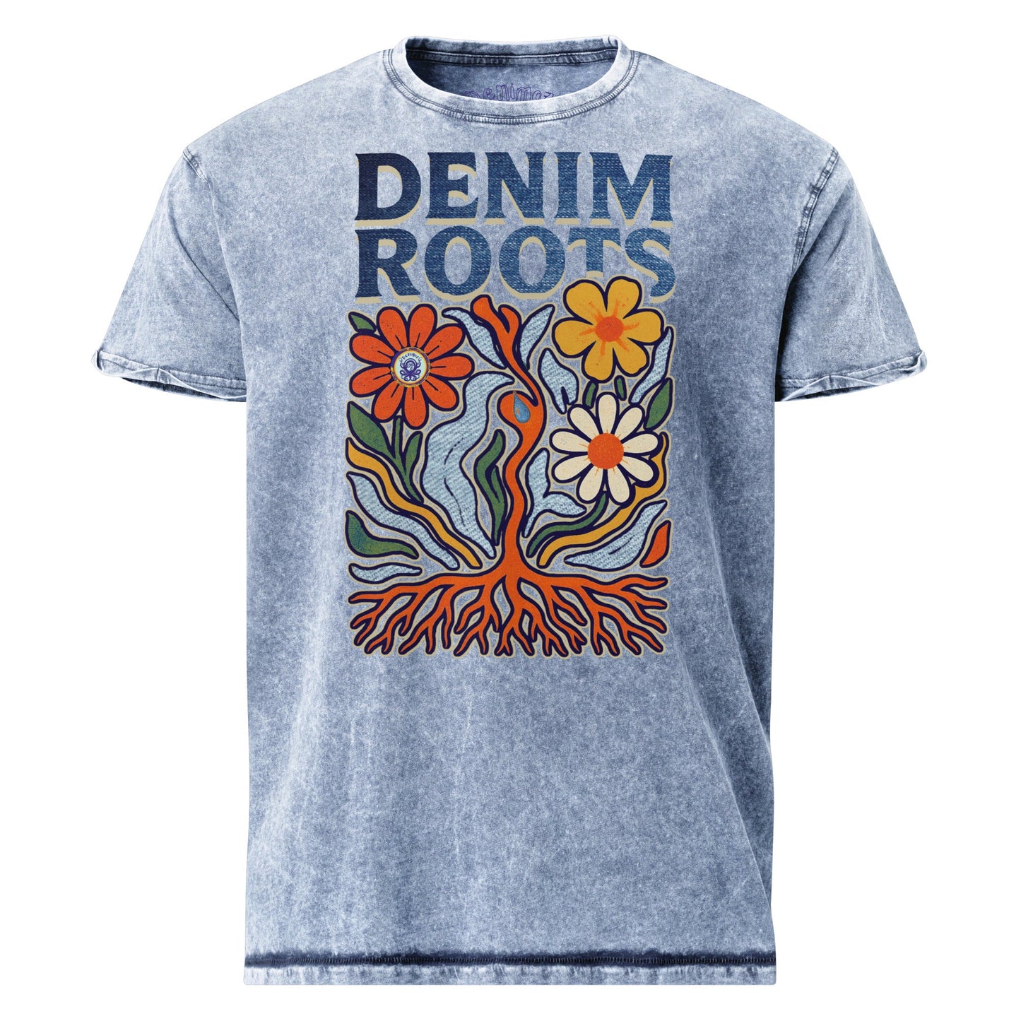 Denim Garden Art Tee | Soft Combed Cotton - Ingigo Look - Denimoz