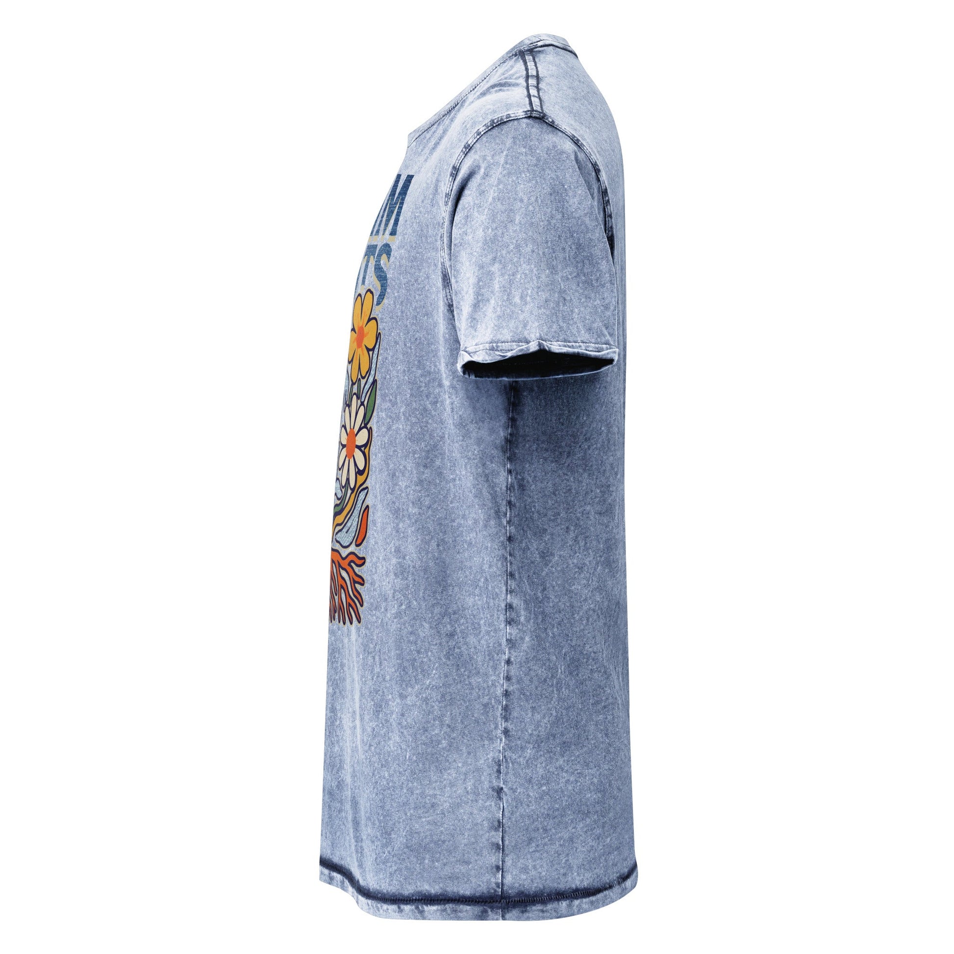 Denim Garden Art Tee | Soft Combed Cotton - Ingigo Look - Denimoz