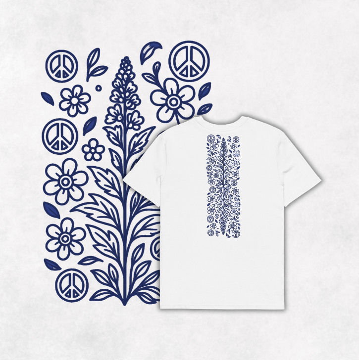 🌿 Free Bloom Pattern Tee | Organic Cotton – Medium Fit - Denimoz